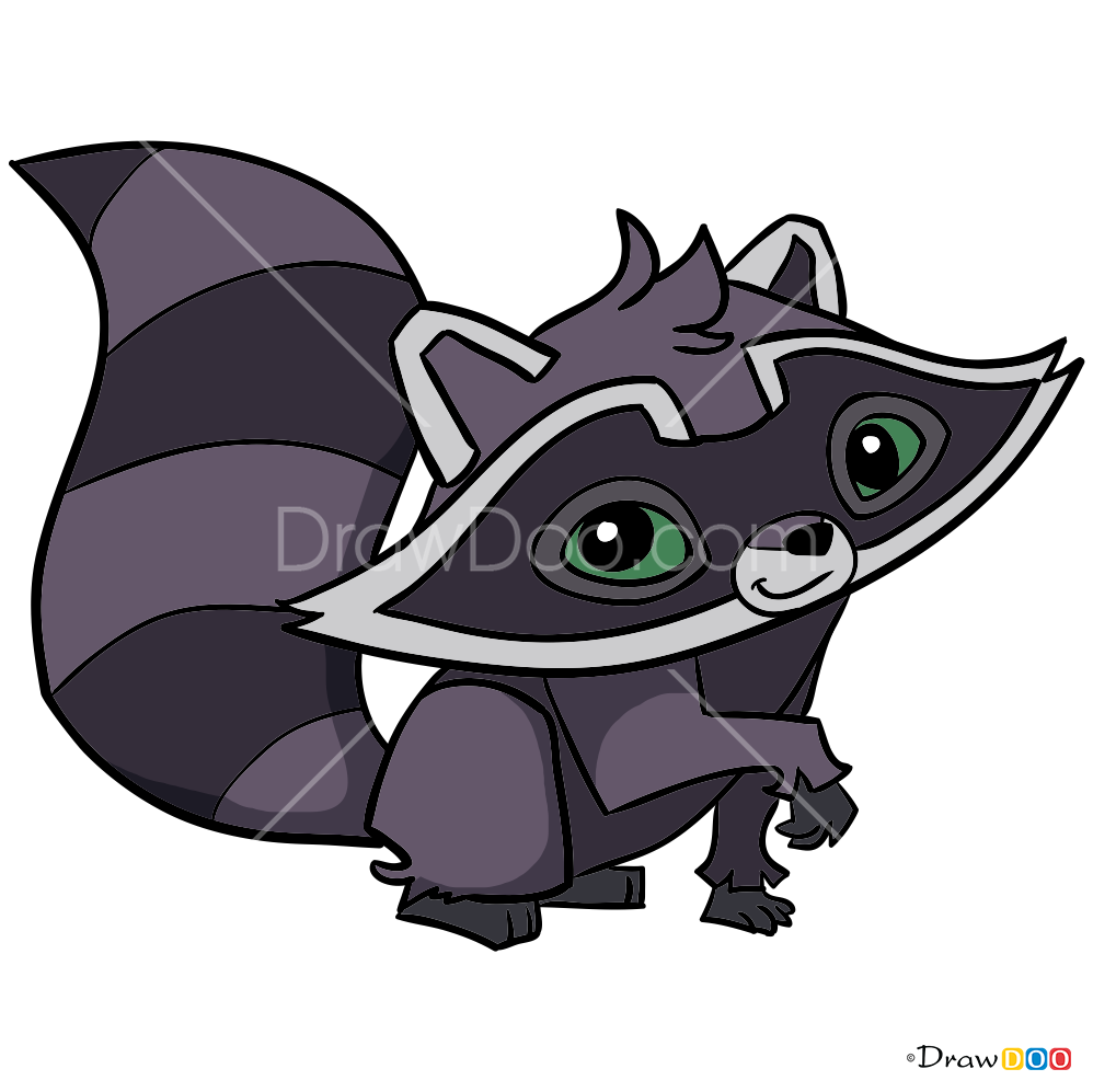 How to Draw Raccoon, Animal Jam
